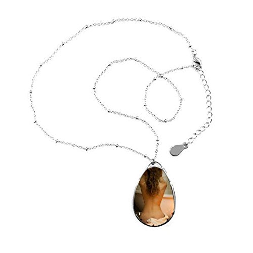 DIYthinker Bad Nude Sexy Babe Mädchen Arsch Arsch Badewanne Recht Gal Lady Teardrop-Form-Anhänger Halskette Schmuck mit Kette Dekoration Geschenk von DIYthinker