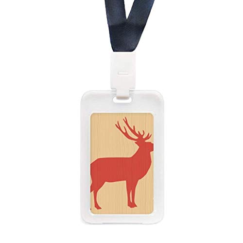 DIYthinker Deer Tier Rot Holzmaserung Transparenter Ausweis Kreditkartenhalter Schutzhülle von DIYthinker