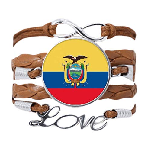 DIYthinker Ecuador Nationalflagge Südamerika Land Armband Liebeskette Seil Ornament Armband Geschenk, Leder Metall, Nicht zutreffend. von DIYthinker