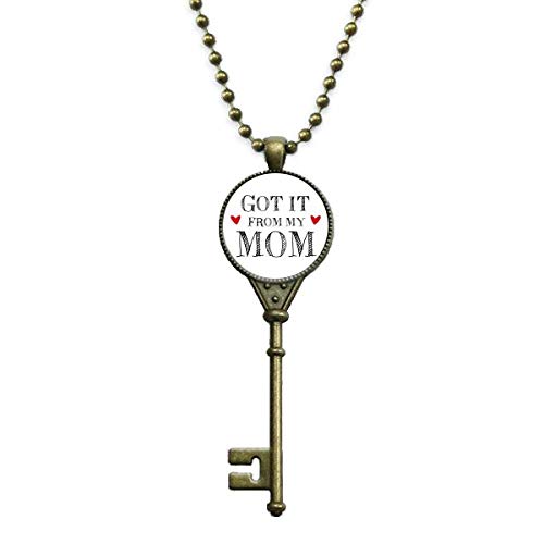 DIYthinker Got It From My Mom Kinder Mutter Geschenk Schlüssel Halskette Anhänger Tablett Verzierte Kette von DIYthinker
