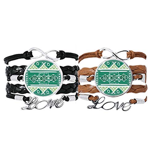 DIYthinker Green Hills Mexiko Totems Armband Antike Zivilisation Armband Handschlaufe Leder Seil Armband Doppelset Geschenk, Nicht zutreffend. von DIYthinker