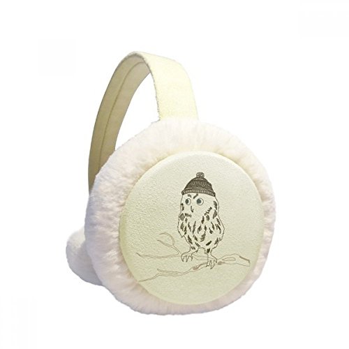 DIYthinker Handskizze Kreative Eulen-Kopf-Winter-Earmuffs Ohr-Wärmer-Pelz-Faltbarer Plüsch Außen Unisex Geschenk von DIYthinker