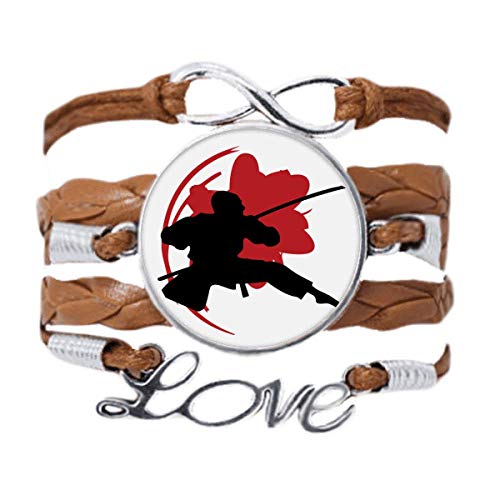 DIYthinker Japanisches Samurai-Armband mit Sakura-Umriss, Asien-Armband, Liebeskette, Seil, Ornament, Armband, Geschenk von DIYthinker