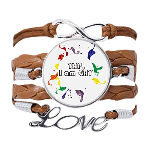 DIYthinker LGBT Regenbogen-Flagge, Yap I Am Men Armband, Liebeskette, Seil, Ornament, Armband, Geschenk von DIYthinker