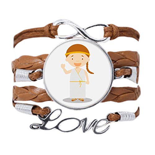 DIYthinker Langes weißes Kleid Griechenland Cartoon Armband Liebeskette Seil Ornament Armband Geschenk von DIYthinker