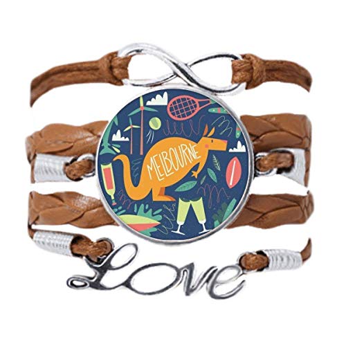 DIYthinker Melbourne Australia Känguru-Tennis-Surf-Armband, Liebeskette, Seil, Ornament, Armband, Geschenk von DIYthinker