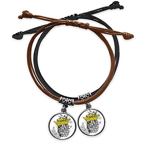 DIYthinker PineFruit Armband mit Strichzeichnung, Frucht König, doppeltes Lederseil, Armband, Paar-Set, Geschenk von DIYthinker