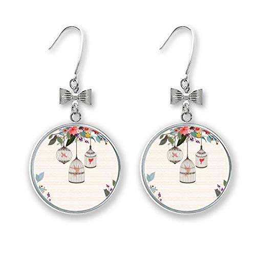 Käfig-Blumen-Regal, Art-Deco-Geschenk, modische Schleifen-Ohrringe, Ohrstecker, Ohrstecker von DIYthinker
