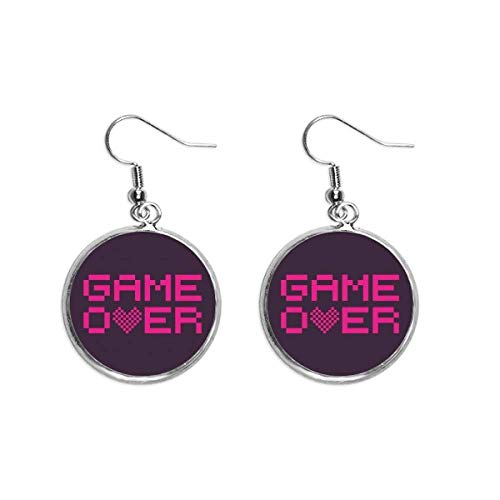 Pink Game over Pixel Silber Ohrring von DIYthinker
