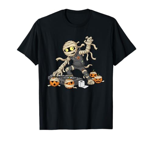 Lustiger DJ Mummy Kürbis Halloween Kinder Herren Damen T-Shirt von DJ Lovers Cute Halloween Outfits for Boy Girl