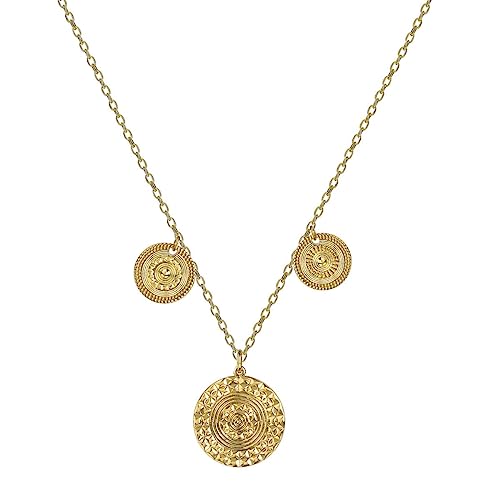 DJADEE® Sunlight Kette Gold vergoldet Damen Kette mit Anhänger Sonne 18 Karat Wasserfeste Kette Länge verstellbar Boho Meer Strand 750 Gold Goldkette Gestempelt 18K GP von DJADEE