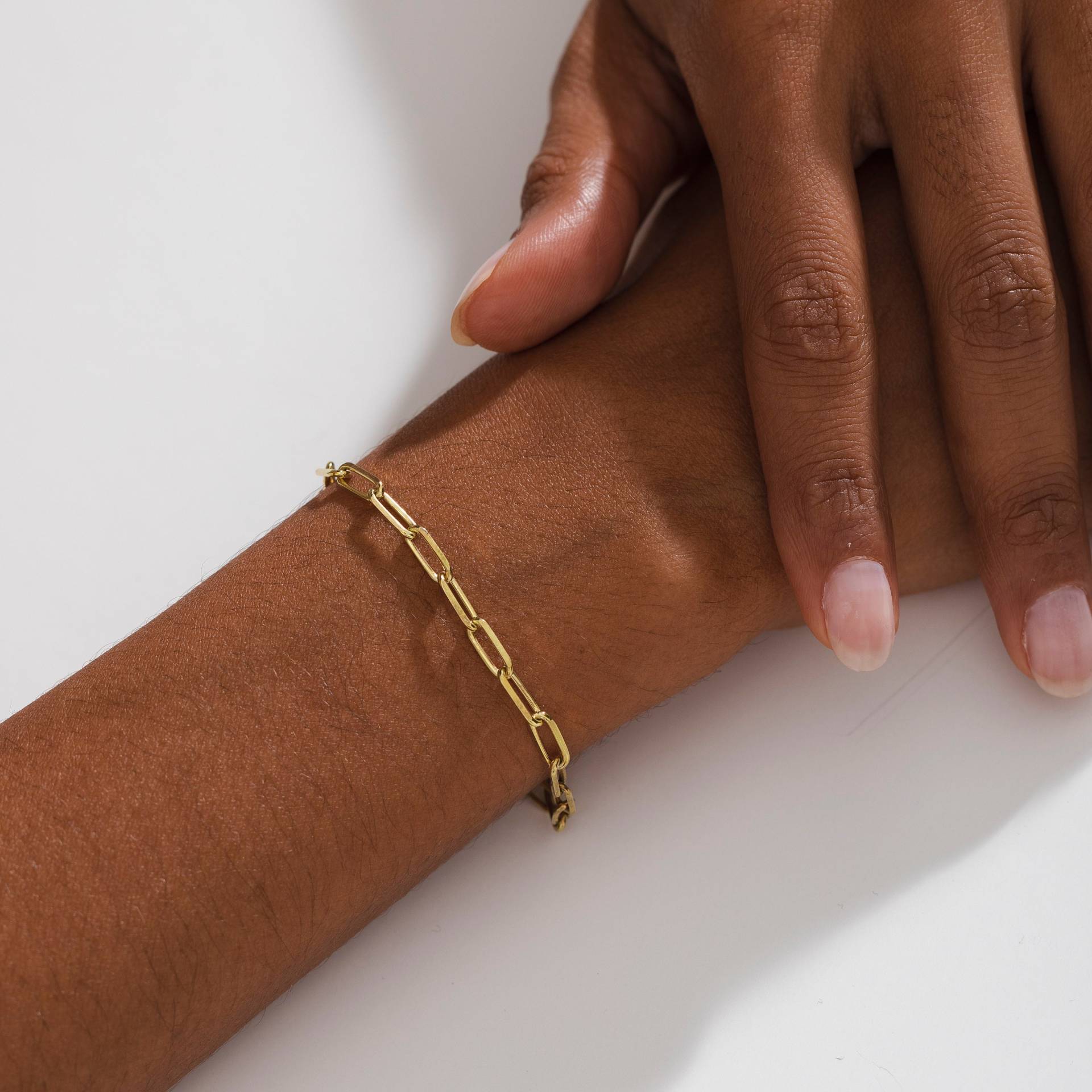 Büroklammer Ketten Armband Gold - 925K Sterling Silber Papierklammer Gliederketten Für Frauen Geschenk Sie von DJCJewelryStore