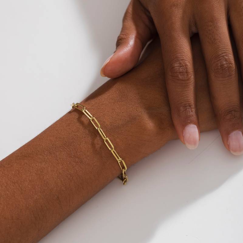 Büroklammer Ketten Armband Gold - 925K Sterling Silber Papierklammer Gliederketten Für Frauen Geschenk Sie von DJCJewelryStore