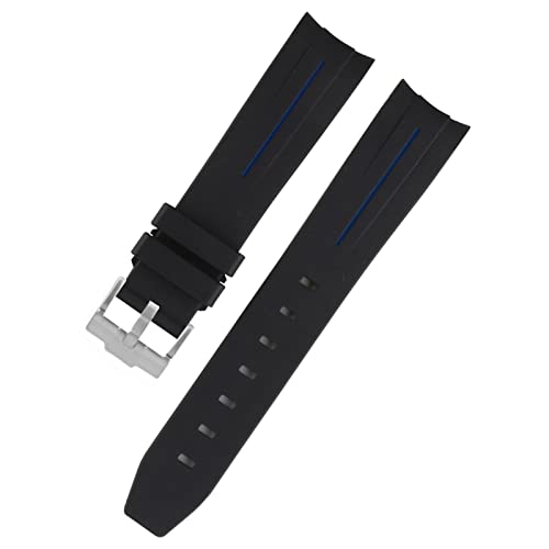 DJDLFA 20 mm Gummi-Uhrenarmbänder mit Dornschließe für 20 mm Uhrenarmband, wasserdichtes Silikon-Armband, Uhrenzubehör, Teile mit Werkzeugen, 20 mm, Achat von DJDLFA