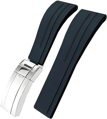 DJDLFA 20 mm Gummi-Uhrenarmband für Rolex GMT Oysterflex Daytona Submariner Deep Sea wasserdichtes Armband, 20 mm, Achat von DJDLFA