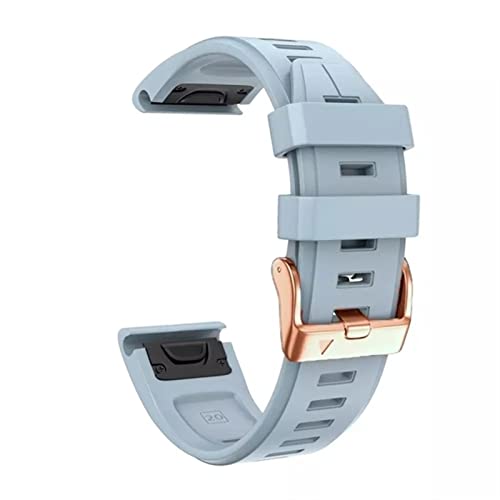 DJDLFA 20 mm weiches Silikon-Armband für Garmin Fenix 7S/5S Plus/6S/5S/Instinct 2S/D2, mit rotgoldener Schnalle, Silikon-Schnellwechselarmbänder, MK2S, Achat von DJDLFA