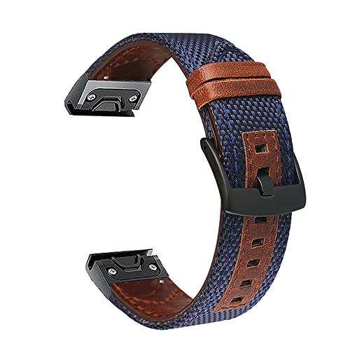 DJDLFA 22 26 mm Sportarmband für Garmin Fenix 6 6S 6X Pro 5X 5 Plus 3HR 935 S60 D2 Enduro Schnellverschluss-Lederarmband Correa, 22mm Fenix 6 6Pro, Achat von DJDLFA