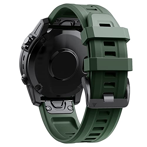 DJDLFA 22 x 26 mm Schnellverschluss-Armbänder für Garmin Fenix 7 7X 6X 5X 5 Plus 3HR 935 Smart Watch, offizielle Schnalle, Silikon-Armband, 26mm Width, Achat von DJDLFA