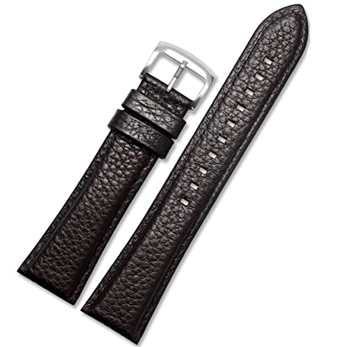 DJDLFA Armband aus Rindsleder für Armani AR1982/AR60003/AR60004/AR60005, klassisches Rindslederarmband, 22 mm, schwarzbraunes und dunkelbraunes Armband, Dornschließe, 22 mm, Achat von DJDLFA