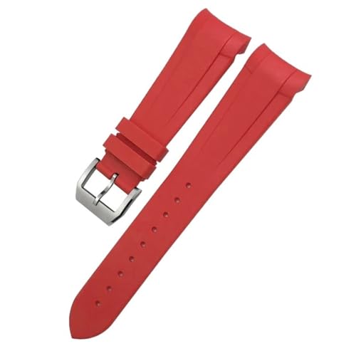 DJDLFA Gummi-Silikon-Uhrenarmband mit gebogenem Ende, 22 mm, 20 mm, für Tudor Black Bay 41 mm Pelagos 42 mm, 1958 blaues Sportuhrenband, 22 mm, Achat von DJDLFA