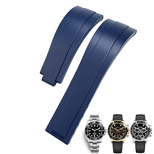 DJDLFA Gummi-Uhrenarmband für Rolex Daytona Submariner GMT Yacht-Master Oysterflex Silikon-Armband mit Faltschließe, 20 mm / 21 mm, 21 mm, Achat von DJDLFA