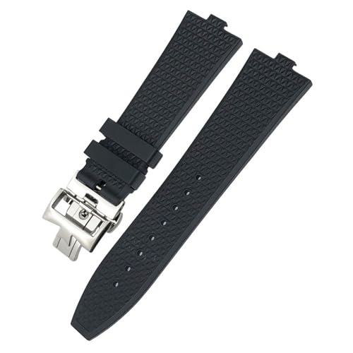 DJDLFA Konvexe Fluoro-Gummi-Uhrenarmbänder, 24 x 7 mm, passend für Vacheron Constantin Übersee, Schnellwechselgerät, blau, weiß, schwarz, orange, 24mm x 7mm, Achat von DJDLFA