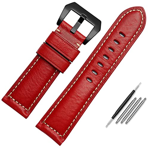 DJDLFA Leder-Uhrenarmband für Herren, geeignet für Panerai Seiko Citizen Jeep, italienische Leder-Uhrenkette, 22 mm, 24 mm, 26 mm, 22 mm, Achat von DJDLFA