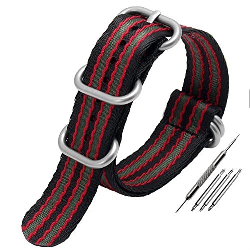 DJDLFA Nato-Nylon-Armband für OMG Canned 007, mehrfarbig, weich, seidig, 20 mm, 22 mm, Canvas-Armbänder, 22 mm, Achat von DJDLFA