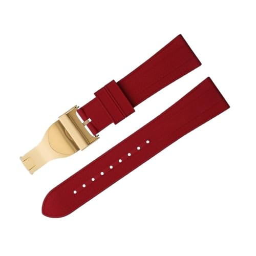 DJDLFA Pelagos Uhrenarmband für Tudor-Armband M79360.M79363, flaches Ende, weiches Fluorkautschuk, 22 mm, Edelstahl-Faltschnalle, Black Bay 1958 GMT, 41 mm, 22 mm, Achat von DJDLFA