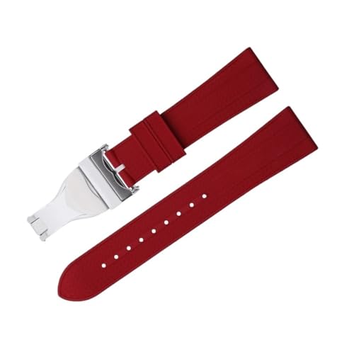 DJDLFA Pelagos Uhrenarmband für Tudor-Armband M79360.M79363, flaches Ende, weiches Fluorkautschuk, 22 mm, Edelstahl-Faltschnalle, Black Bay 1958 GMT, 41 mm, 22 mm, Achat von DJDLFA