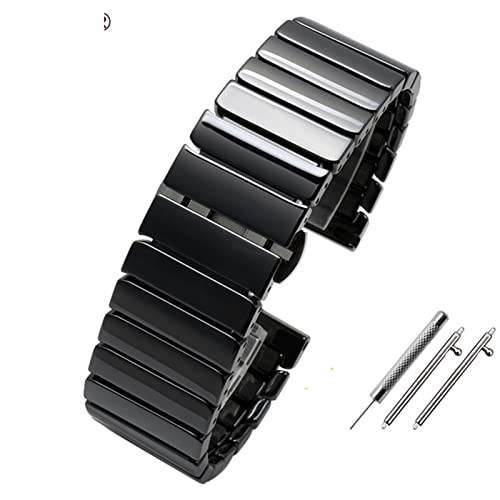 DJDLFA Smartwatch-Armband, 20 mm, 22 mm, Keramik-Armband für Samsung Gear S2, S3, S4, Ersatzband für Huawei Watch 2 Pro GT2 Magic Bands, 20 mm, Achat von DJDLFA