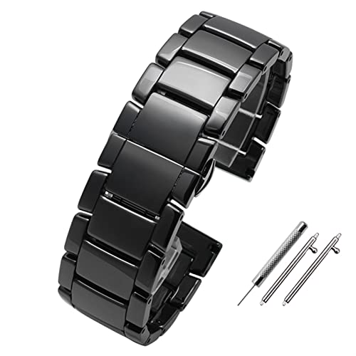 DJDLFA Smartwatch-Armband, 20 mm, 22 mm, Keramik-Armband für Samsung Gear S2, S3, S4, Ersatzband für Huawei Watch 2 Pro GT2 Magic Bands, 22 mm, Achat von DJDLFA