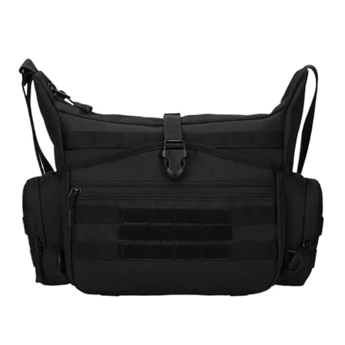 DJDLFA Taktische Umhängetasche, Militär, Herren, A4, Dokument, Molle-Kuriertasche, Crosscody-Tasche, Laptop-Schultertasche, 39,6 cm (15,6 Zoll), Schwarz , Einheitsgröße von DJDLFA
