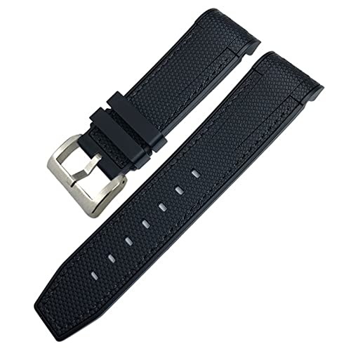 DJDLFA Uhrenarmband aus Fluorkautschuk, wasserdicht, passend für Blancpain 5000 5015 Fifty Fathoms Citizen, 22 mm, 23 mm, Schwarz / Weiß / Rot, 23 mm, Achat von DJDLFA