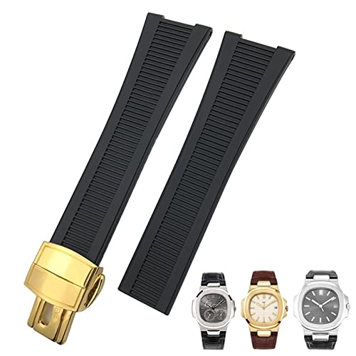 DJDLFA Uhrenarmband aus Gummi, Silikon, 25 mm, wasserdicht, für Patek Philipe, Nautilus Herrenarmband, 25 mm, Achat von DJDLFA