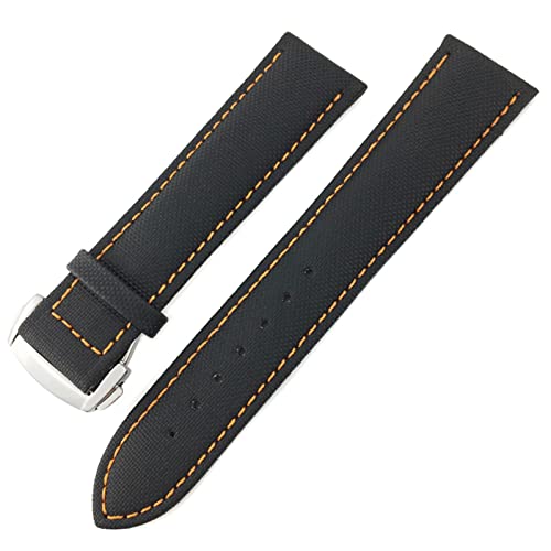 DJDLFA Uhrenarmband aus Nylon-Leinengewebe für Omega Seamaster Diver 300, Rolex, Seiko, SKX, Tissot, Longines Leder, 19 mm, 20 mm, 21 mm, 22 mm, 20mm Golden buckle, Achat von DJDLFA