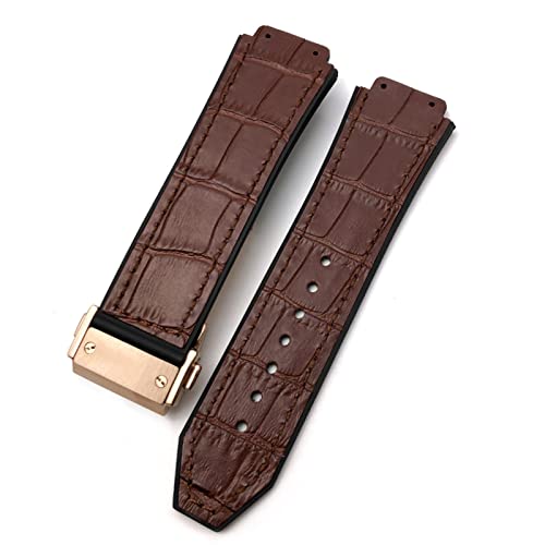 DJDLFA Uhrenarmband aus Rindsleder, 20 mm, 22 mm, 25 mm x 19 mm, passend für Hublot-Uhrenarmband, Kalbsleder, Silikon-Armbänder, 20X14x18mm, Achat von DJDLFA