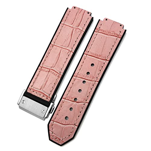 DJDLFA Uhrenarmband aus Rindsleder, 20 mm, 22 mm, 25 mm x 19 mm, passend für Hublot-Uhrenarmband, Kalbsleder, Silikon-Armbänder, 28x19x24mm, Achat von DJDLFA