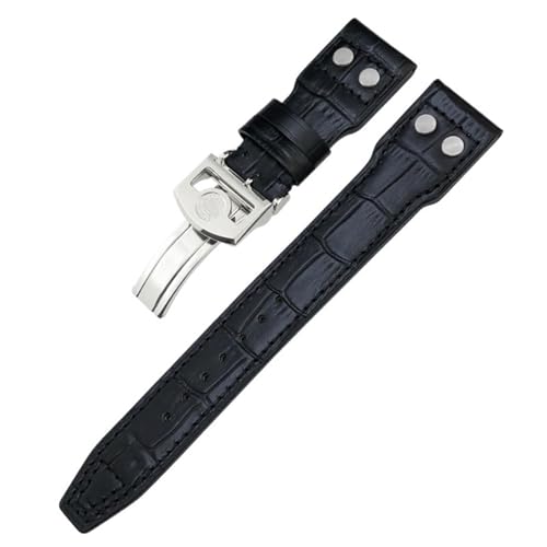 DJDLFA Uhrenarmband aus dickem Echtleder, 20 mm, 21 mm, 22 mm, für IWC Big Pilot Spitfire IW5009 IW3777, Nieten, Rindsleder, Werkzeug, 21 mm, Achat von DJDLFA