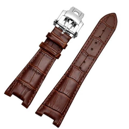 DJDLFA Uhrenarmband aus echtem Leder, passend für Patek Philippe 5711 5712G Nautilus, Braun, Schwarz, Blau, weiches Rindsleder, 25 mm x 13 mm, 25-13mm, Achat von DJDLFA