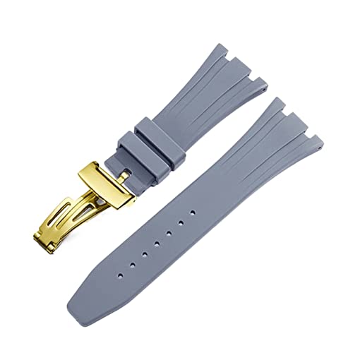 DJDLFA Uhrenarmband für AP Royal Oak Offshore 15400/15202/15703, Gummi-Silikon-Uhrenarmband, Zubehör, 27 mm, 28 mm, 27mm, Achat von DJDLFA