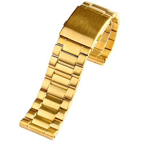 DJDLFA Uhrenarmband für Diesel DZ7333 DZ4344, großes Zifferblatt, Herren-Metall-Edelstahl-Uhrenarmband, goldfarbenes Armband, 24 mm, 26 mm, 28 mm, 28mm, Achat von DJDLFA