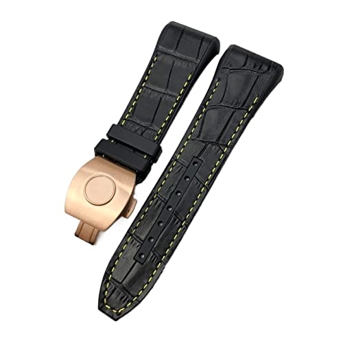 DJDLFA Uhrenarmband für Franck Muller, 28 mm, Rindsleder, Silikon, Nylon-Gummi, Faltschnalle, Uhrenarmbänder für Herren, 28mm, Achat von DJDLFA