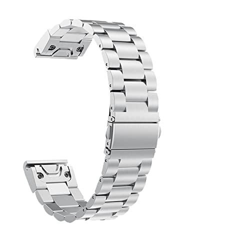 DJDLFA Uhrenarmband für Garmin Fenix 5X Plus 6X Pro 3 3HR 26 mm Armband für Descent MK2i Edelstahl-Uhr, schnell anzubringendes Armband, 26mm For Fenix 6X, Achat von DJDLFA