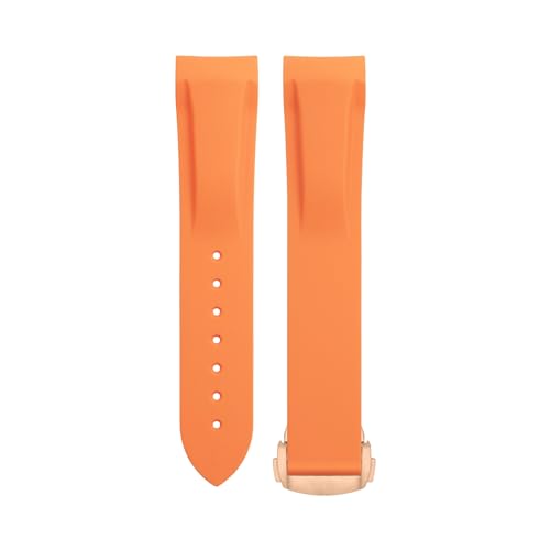 DJDLFA Weiches, flexibles Gummi-Uhrenarmband für Omega Speedmaster Moonwatch Seamaster 300 AT150 Planet Ocean 600, 20/21/22 mm, runde Schnalle in Rotgold, 21 mm, Achat DJDLFA Weiches, flexibles Gummi-Uhrenarmband für Omega Speedmaster Moonwatch Seamaster 300 AT150 Planet Ocean 600, 20/21/22 mm, runde Schnalle in Rotgold, 21 mm, Achat von DJDLFA