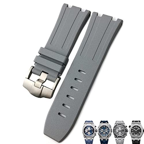 DJDLFA Weiches FKM Fluoro-Gummi-Uhrenarmband 28 mm für AP Strap Audemars Piguet Royal Oak Offshore Tauchen, wasserdichtes Sportuhrenband, 28x24mm, Achat von DJDLFA