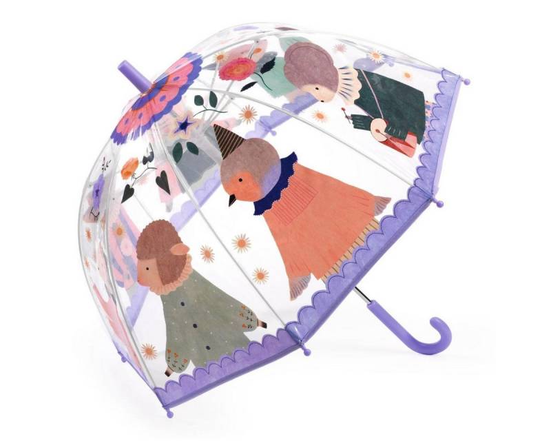 DJECO Stockregenschirm Kinder-Regenschirm musikalischen Tieren Transparent Ø 68 x 70 cm lila von DJECO