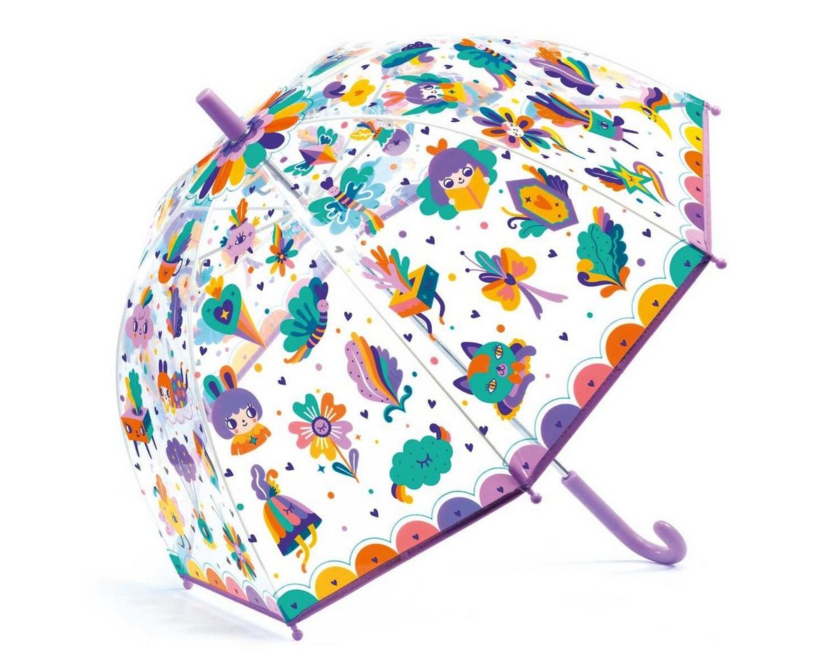 DJECO Stockregenschirm Regenschirm Pop mit niedlichen Motiven in Regenbogenfarben DD04705 von DJECO