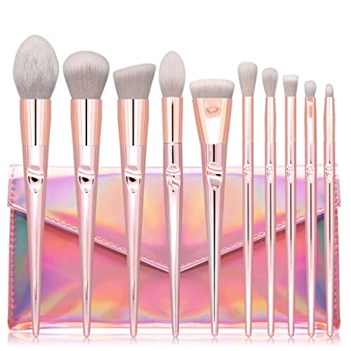 10 Stück Make-up Pinsel Set Rosa Puder Lidschatten Pinsel Set Beauty Tools (Color : A One Size) von DJFHDIHRFHBVCASIJ