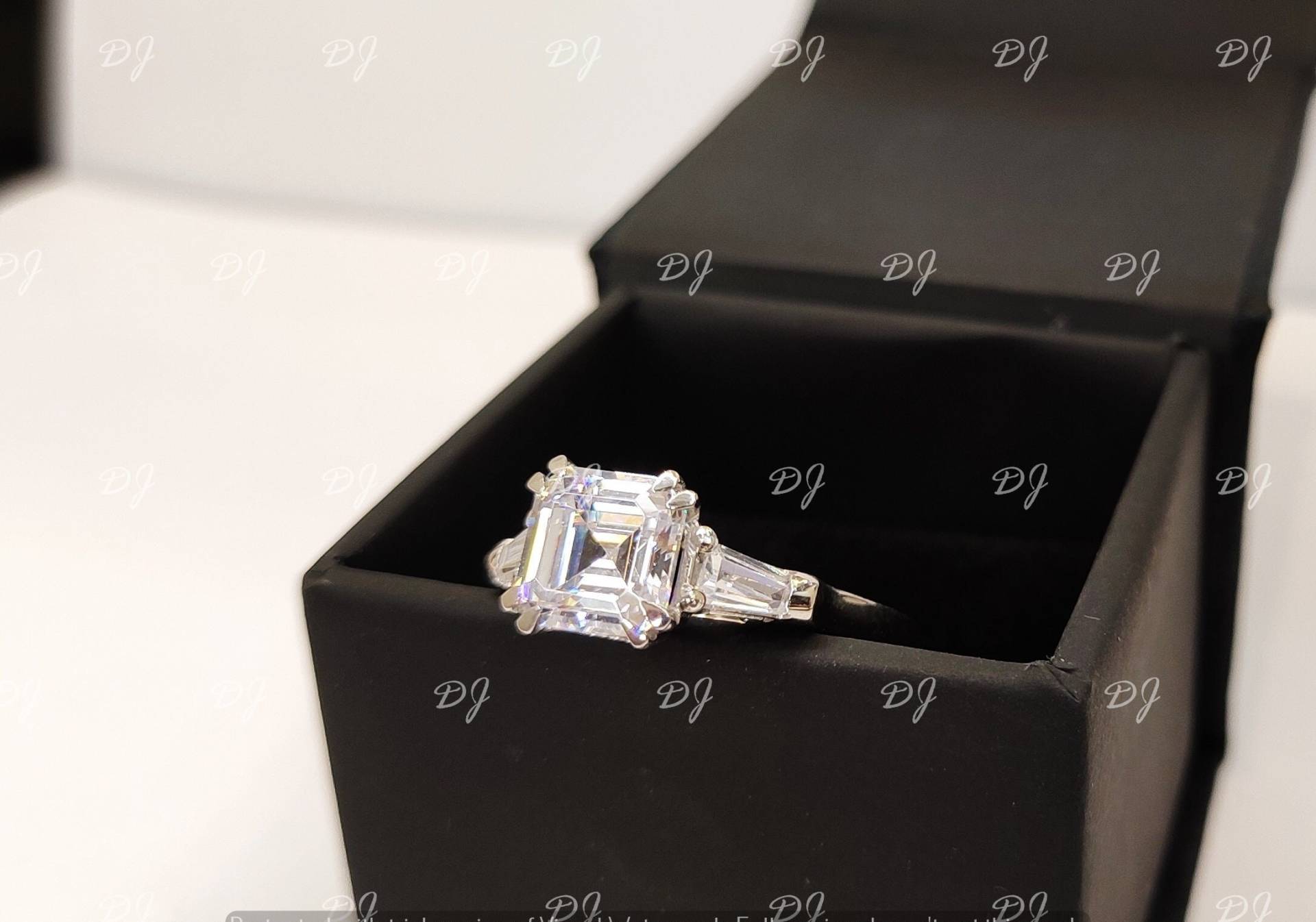 Antiker 2.30 Karat Weißer Asscher Diamant Verlobungsring in 925 Sterling Silber, Ehering, Handgefertigter Schmuck, Silber Ring von DJJEWEL925